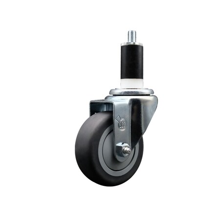 Service Caster 3.5'' SS Thermoplastic Rubber Wheel Swivel 1-3/8'' Expanding Stem Caster SCC-SSEX20S3514-TPRB-138